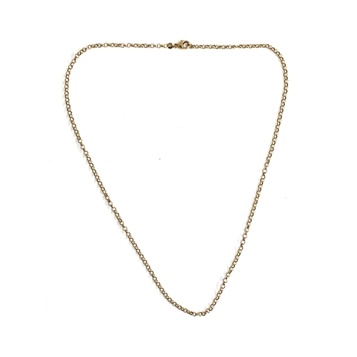 61 - A 9ct gold belcher chain, 55cmL unclasped length, 6.2g