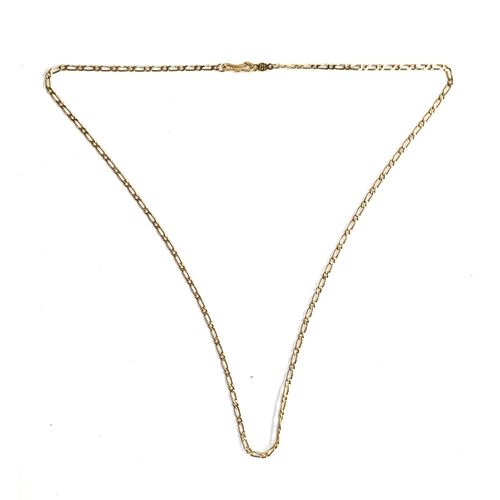 63 - A 14ct gold chain, 46cmL unclasped length, 4g