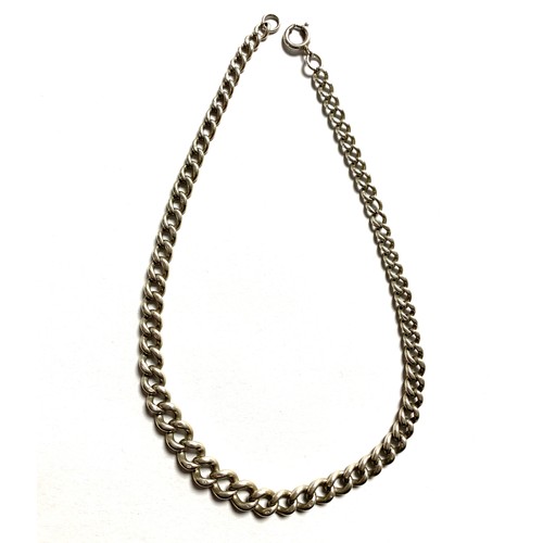 56A - A silver graduating curb link chain, 39cm long unclasped, 37.3g