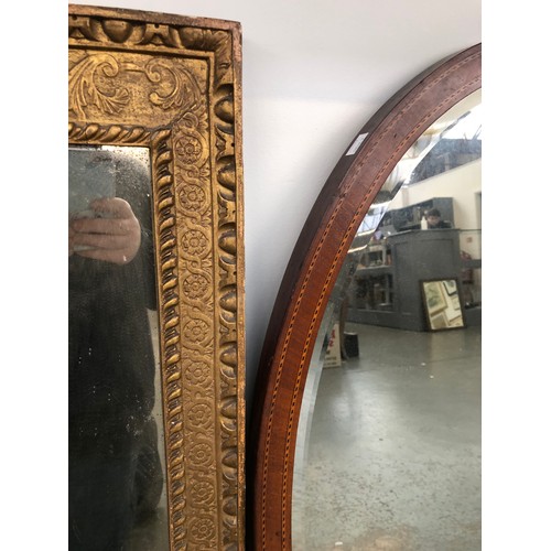 745 - A gilt framed mirror, with guilloche frieze within an egg and dart border, 95x74cm