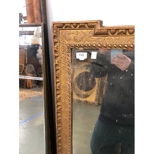 745 - A gilt framed mirror, with guilloche frieze within an egg and dart border, 95x74cm