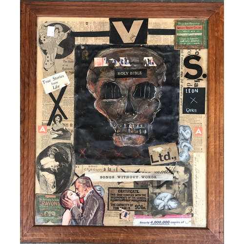 803 - Leon Gore (20th century), 'Songs without Words', mixed media collage, 49.5x40.5cm