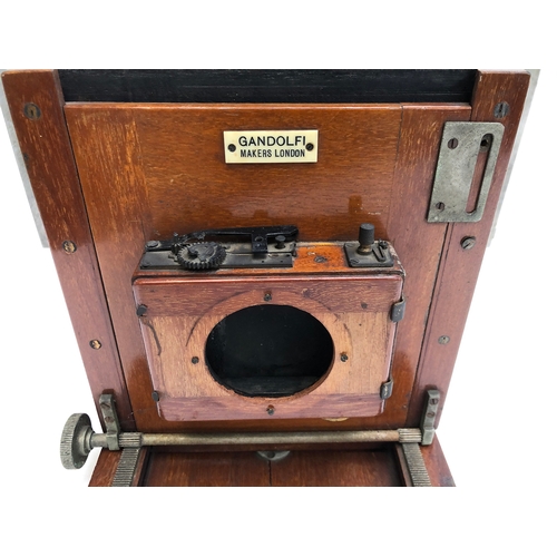 373 - A Gandolfi mahogany and brass plate camera