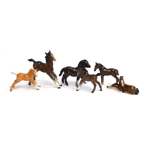 221 - A collection of five Beswick foals and one other, the tallest 12cmH (6)