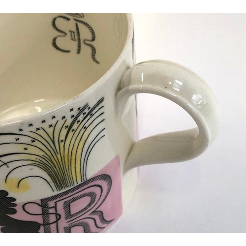 286 - Eric Ravilious (1903-1942), 1953 Elizabeth II coronation pottery mug from the design by Eric Ravilli... 