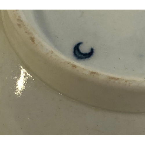 329 - An 18th century Worcester bowl, floral decoration, with crescent mark to base, 15.5cmD