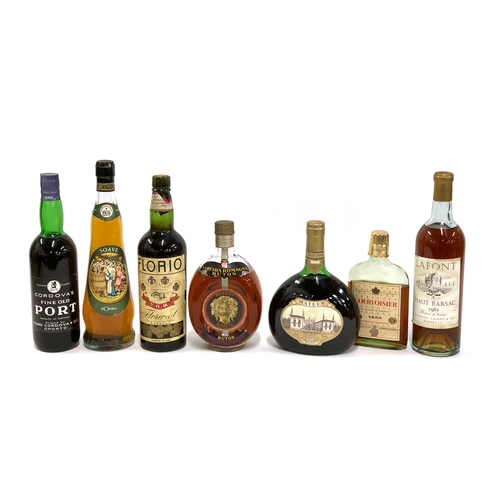 493 - A quantity of alcohol to include Florio Marsala; Vecchia Romagna Buton; Cordovas Fine Old Port; Bran... 