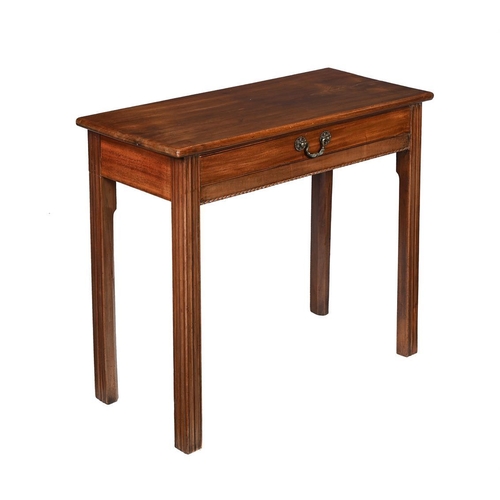 A George III and later mahogany side table, with single frieze drawer, 84cm wide, 33.5cm deep,  71cm high