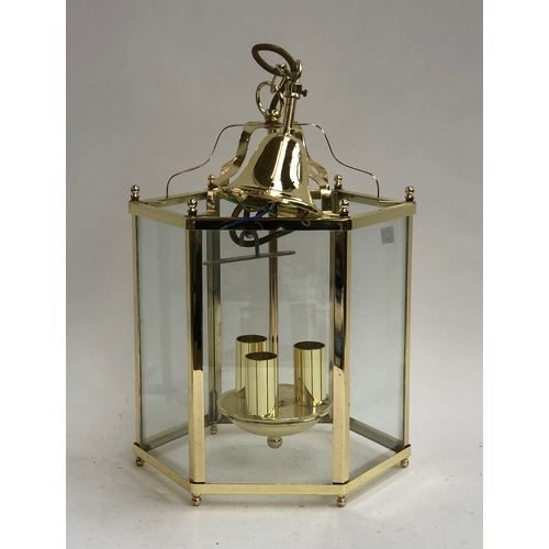 644 - A hexagonal gilt metal lantern