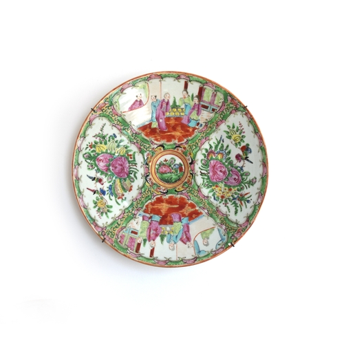 195 - A pair of Chinese export famille rose chargers, 28cm diameter