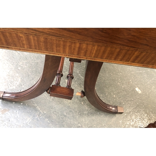 1134 - A 20th century mahogany and cross banded sofa table, AF, 94cmW