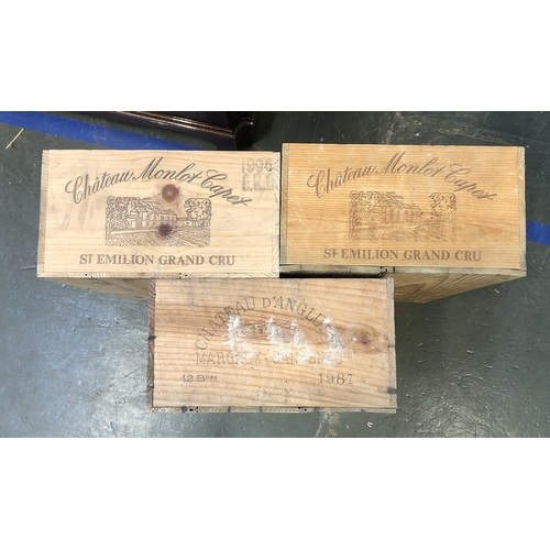 1137 - Three wine crates, to include Saint Emilion Grand Cruz