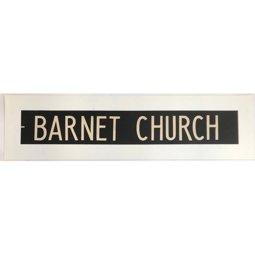 509 - London Transport Interest: a mounted London bus blind, Barnet Church, c.1975, 89x14cm