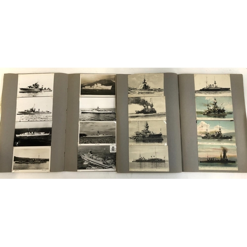 546 - POSTCARDS, ROYAL NAVY and FOREIGN NAVIES: in two more scrapbooks with a few pieces of ephemera/photo... 