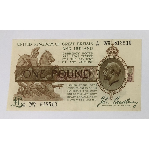 113 - A George V one pound treasury note, 1917, John Bradbury, C18 818510