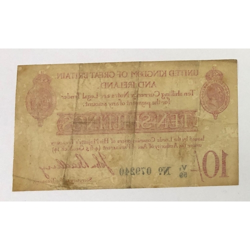 126 - A George V ten shillings treasury note, 1915, John Bradbury, V1 59 079240