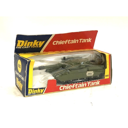 653 - A Dinky chieftain tank, 683, boxed