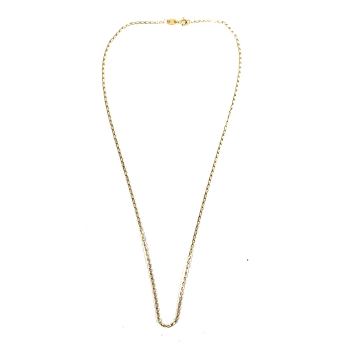 46 - An 18ct gold chain, 45cm unclasped length, 2.4g