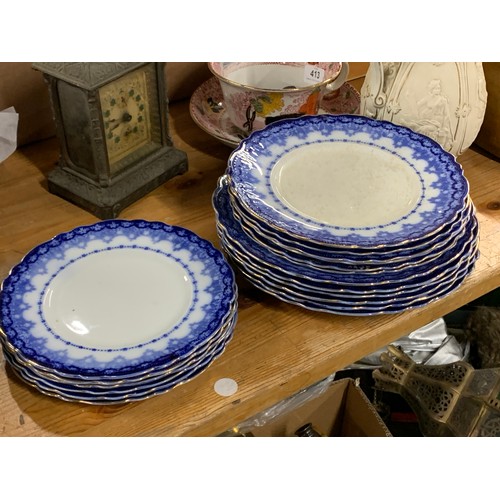 304 - Two large mixed boxes of ceramics, to include 19th century part dinner service with cobalt blue and ... 