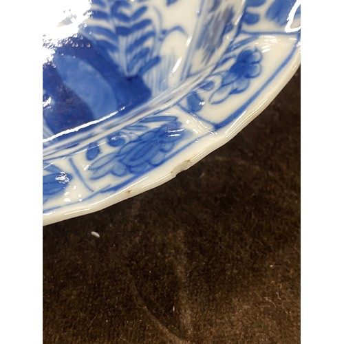 323 - A collection of six Chinese export blue and white Kraak saucers, each approx. 13cmD; together with s... 