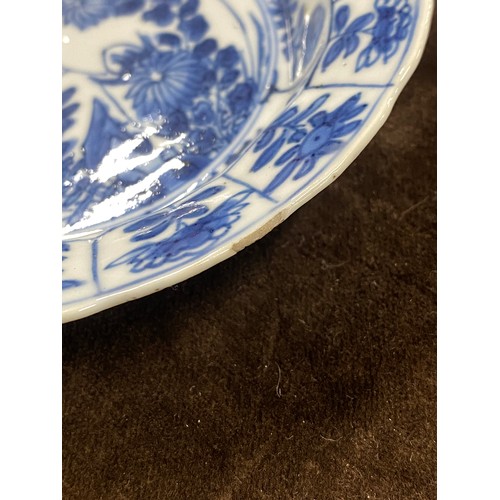 323 - A collection of six Chinese export blue and white Kraak saucers, each approx. 13cmD; together with s... 