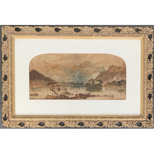 855 - Mary J Miller, 19th century watercolour of a continental lake scene, signed and dated 1879 lower rig... 