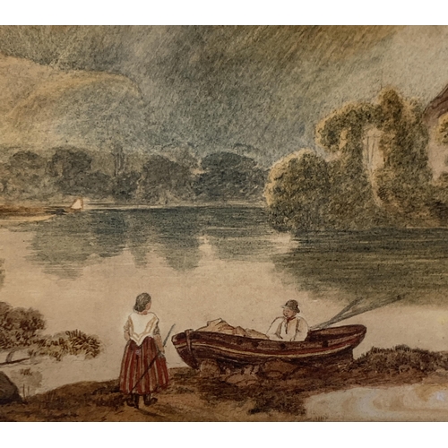 855 - Mary J Miller, 19th century watercolour of a continental lake scene, signed and dated 1879 lower rig... 