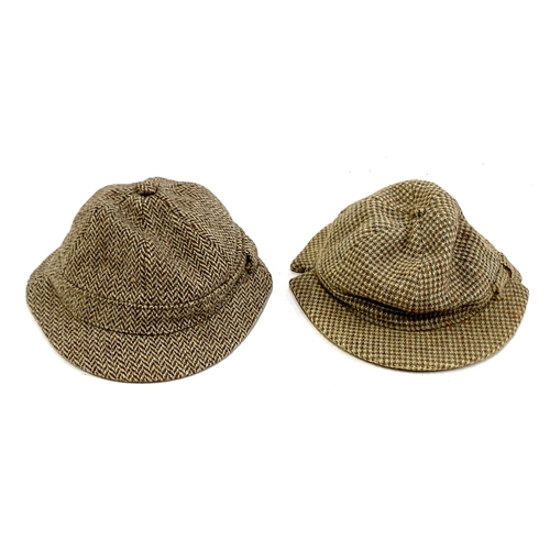 354 - A Dunn & Co. Harris tweed hat, size 6 7/8; together with a tweed hat 'made expressly for Craig Dhu T... 