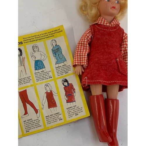 407 - A vintage Pedigree Sindy Patch doll, together with a small quantity of Patch clothes and leaflet