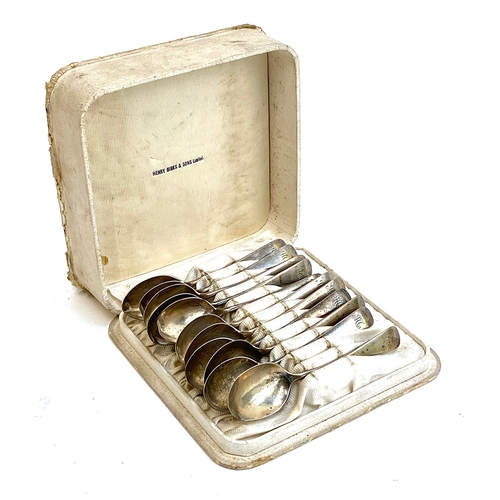 95 - A cased set of 11 Birks stirling silver teaspoons, 8.3ozt