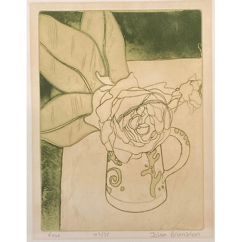 876 - John Brunsdon (1933-2014), etching on paper, 'Rose', 'signed titled and numbered 42/75, the plate 30... 