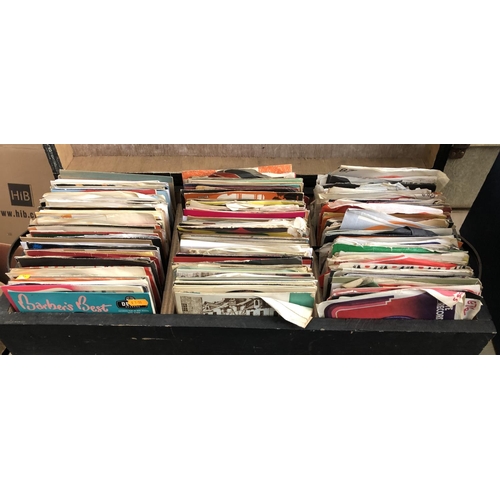 532 - A large box of miscellaneous 45s featuring a wide variety of genres, labels, and distributors.