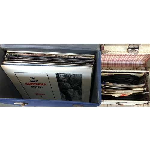 533 - A vinyl carry case of LPs to include Nina Simeone, Santana, Getz/Gilberto, together with a small car... 