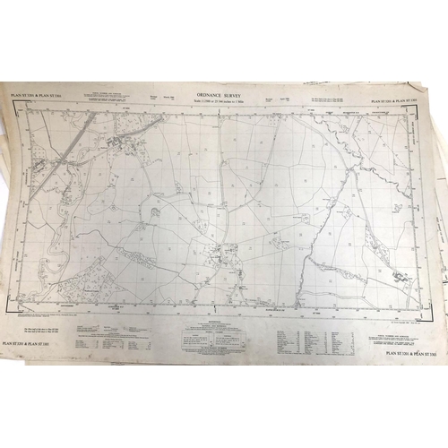 410 - Four Ordnance Survey maps, scale 1:2500. PLAN ST 3201 & 3301, 3202 & 3302, 3203 & 3303, 3400 & 3500.