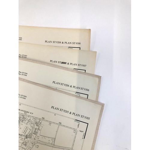 420 - Four Ordnance Survey maps, scale 1:2500. PLAN ST 9205 & 9305, 9206 & 9306, 9207 & 9307, 9208 & 9308.