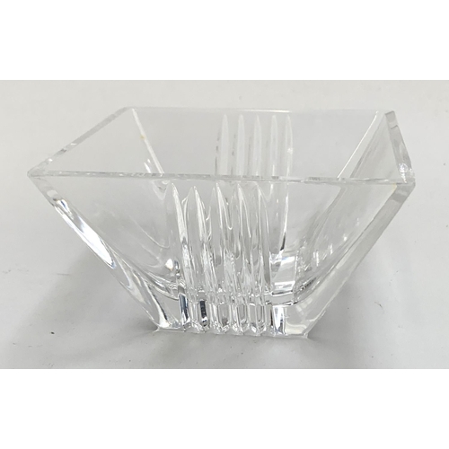 235 - A Tiffany & Co. 'Metropolis' pattern art deco style crystal bowl, marked to base, 11cmW