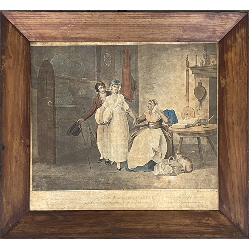 931 - Wright after Wheatley, 'A New Married Couple Taking Farewell of their Mother', 31x35cm