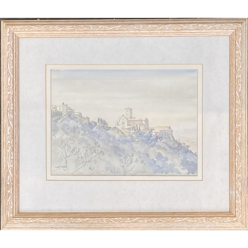 933 - Dorothy Hutton (British 1889-1984), 'Assisi', watercolour on paper, signed and dated '71, bears labe... 