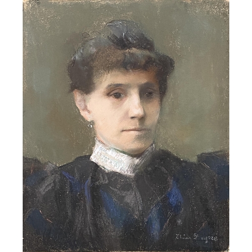 949 - 19th century pastel portrait of a lady, signed indistinctly lower right, 46x38cm