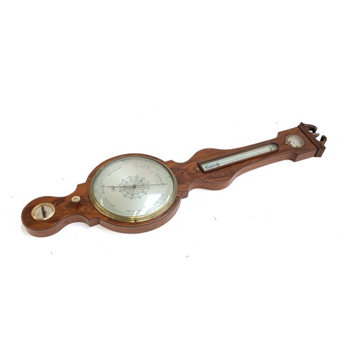 920 - A 19th century mahogany cased barometer, 107cmL