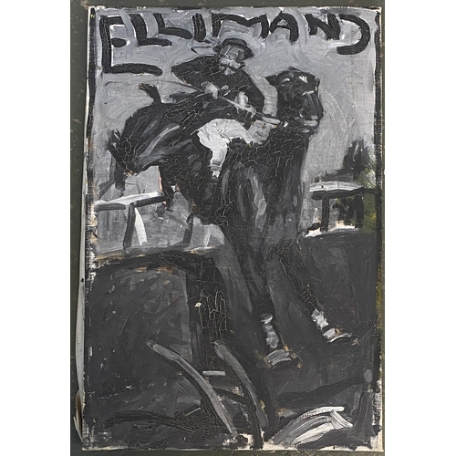 924 - 20th century oil on canvas, 'Elliman's Embrocation - Early Munnings', possibly a study of an adverti... 