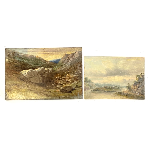 1006 - Late 19th/early 20th century oil on paper, two landscapes, 15.5x23cm and 12.5x18cm (2)