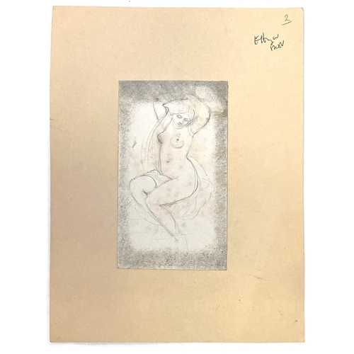 1010 - An early 20th century pencil drawing of a lady, unsigned, 14x8cm