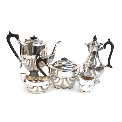 117 - A five piece silver plated Walker & Hall tea service