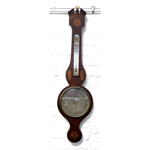 1562 - A 19th century banjo barometer by A. Spalding, 95cmH