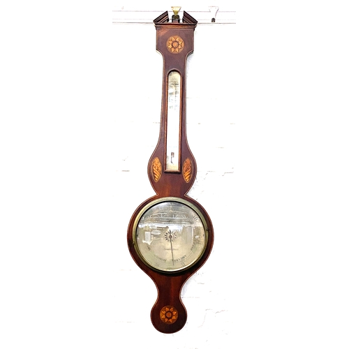 1562 - A 19th century banjo barometer by A. Spalding, 95cmH