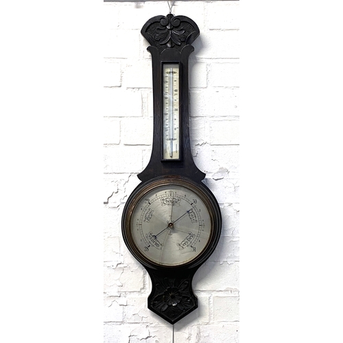 1563 - A 20th century oak barometer, 80cmH