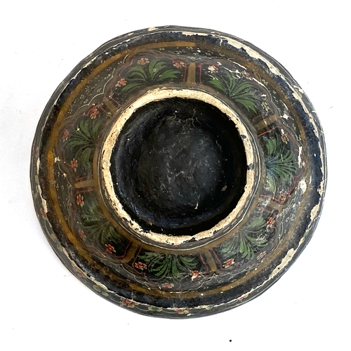 627 - An Indian Kashmiri papier mache bowl, 21.5x10cm