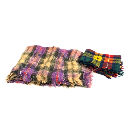 637 - A Creagaran Mohair blanket, together with a tartan wool blanket (2)