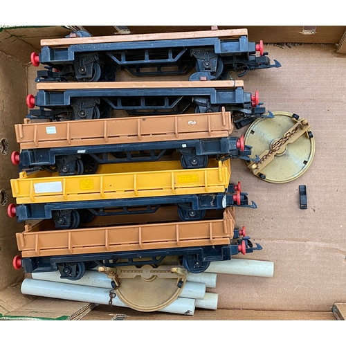 1564 - A large quantity of Playmobil G gauge railway in 9 boxes to include 3 boxes of track, 2 steam engine... 